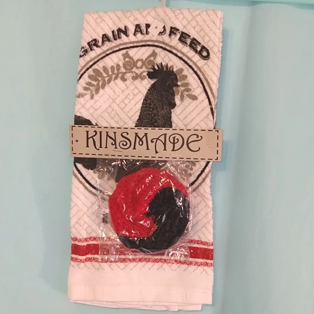 Rooster Kitchen towel wash cloth gift set